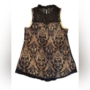 Fortune + Ivy Black Lace Sleeveless Top